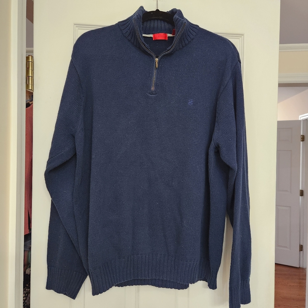 Izod Half Zip Navy Pullover Knit Sweater